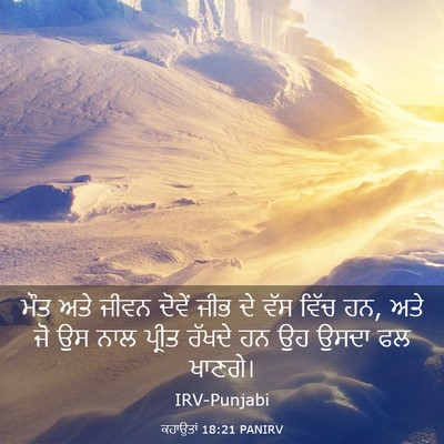 Picture 03 - ਕਹਾਉਤਾਂ 18:21 PANIRV - ਮੌਤ ਅਤੇ ਜੀਵਨ ਦੋਵੇਂ - Bible Verse Picture