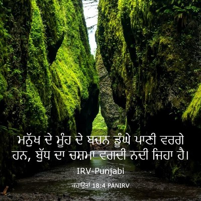 Picture 03 - ਕਹਾਉਤਾਂ 18:4 PANIRV - ਮਨੁੱਖ ਦੇ ਮੂੰਹ ਦੇ - Bible Verse Picture
