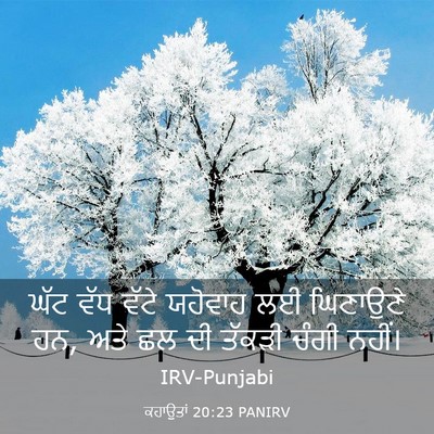 Picture 03 - ਕਹਾਉਤਾਂ 20:23 PANIRV - ਘੱਟ ਵੱਧ ਵੱਟੇ - Bible Verse Picture
