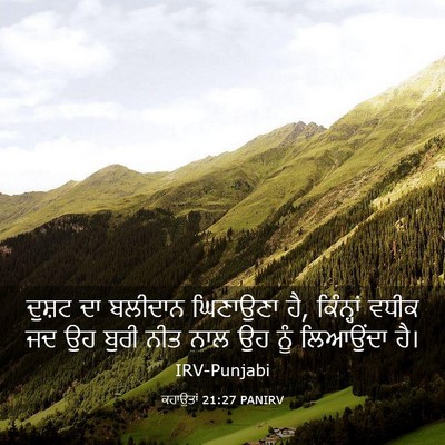 Picture 03 - ਕਹਾਉਤਾਂ 21:27 PANIRV - ਦੁਸ਼ਟ ਦਾ ਬਲੀਦਾਨ - Bible Verse Picture