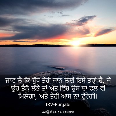 Picture 03 - ਕਹਾਉਤਾਂ 24:14 PANIRV - ਜਾਣ ਲੈ ਕਿ ਬੁੱਧ ਤੇਰੀ - Bible Verse Picture