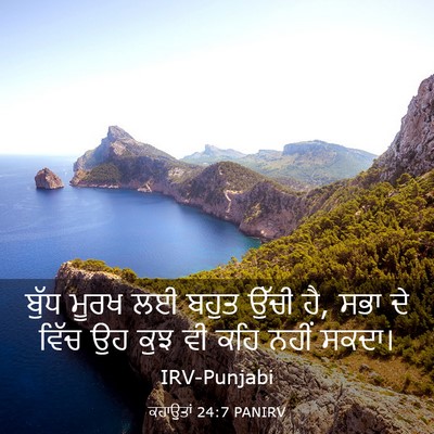 Picture 03 - ਕਹਾਉਤਾਂ 24:7 PANIRV - ਬੁੱਧ ਮੂਰਖ ਲਈ ਬਹੁਤ - Bible Verse Picture