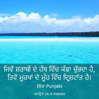 Picture 03 - ਕਹਾਉਤਾਂ 26:9 PANIRV - ਜਿਵੇਂ ਸ਼ਰਾਬੀ ਦੇ - Bible Verse Picture