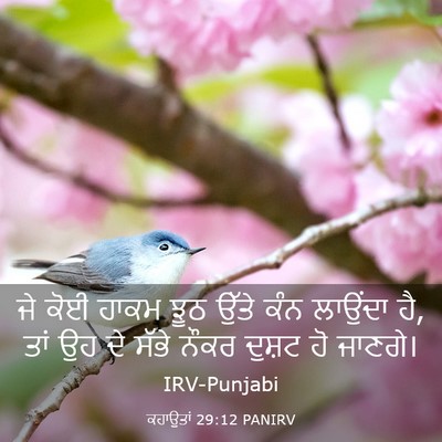 Picture 03 - ਕਹਾਉਤਾਂ 29:12 PANIRV - ਜੇ ਕੋਈ ਹਾਕਮ ਝੂਠ - Bible Verse Picture