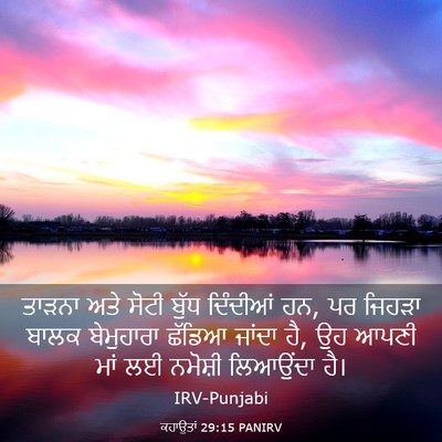 Picture 03 - ਕਹਾਉਤਾਂ 29:15 PANIRV - ਤਾੜਨਾ ਅਤੇ ਸੋਟੀ - Bible Verse Picture