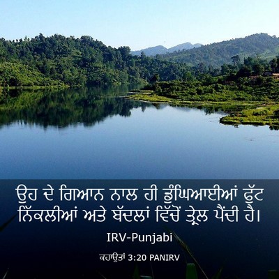 Picture 03 - ਕਹਾਉਤਾਂ 3:20 PANIRV - ਉਹ ਦੇ ਗਿਆਨ ਨਾਲ ਹੀ - Bible Verse Picture