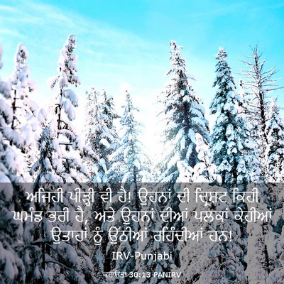 Picture 03 - ਕਹਾਉਤਾਂ 30:13 PANIRV - ਅਜਿਹੀ ਪੀੜ੍ਹੀ ਵੀ ਹੈ! - Bible Verse Picture