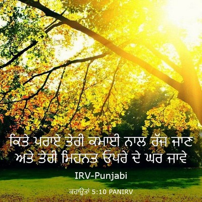 Picture 03 - ਕਹਾਉਤਾਂ 5:10 PANIRV - ਕਿਤੇ ਪਰਾਏ ਤੇਰੀ - Bible Verse Picture