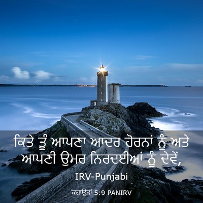 Picture 03 - ਕਹਾਉਤਾਂ 5:9 PANIRV - ਕਿਤੇ ਤੂੰ ਆਪਣਾ ਆਦਰ - Bible Verse Picture