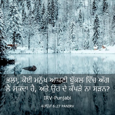Picture 03 - ਕਹਾਉਤਾਂ 6:27 PANIRV - ਭਲਾ, ਕੋਈ ਮਨੁੱਖ ਆਪਣੀ - Bible Verse Picture