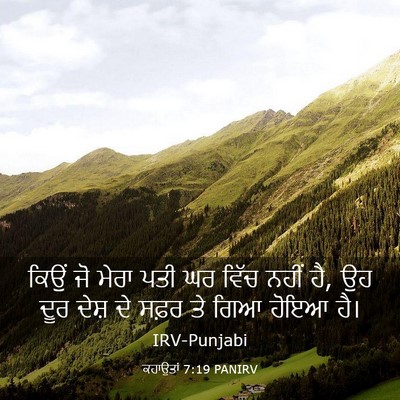 Picture 03 - ਕਹਾਉਤਾਂ 7:19 PANIRV - ਕਿਉਂ ਜੋ ਮੇਰਾ ਪਤੀ ਘਰ - Bible Verse Picture