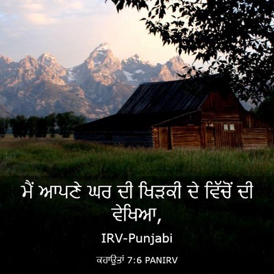 Picture 03 - ਕਹਾਉਤਾਂ 7:6 PANIRV - ਮੈਂ ਆਪਣੇ ਘਰ ਦੀ - Bible Verse Picture
