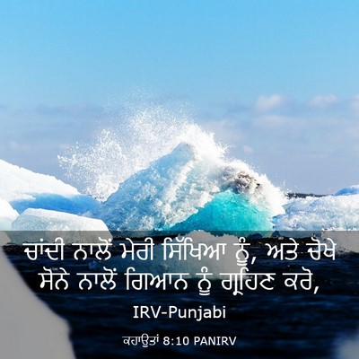 Picture 03 - ਕਹਾਉਤਾਂ 8:10 PANIRV - ਚਾਂਦੀ ਨਾਲੋਂ ਮੇਰੀ - Bible Verse Picture