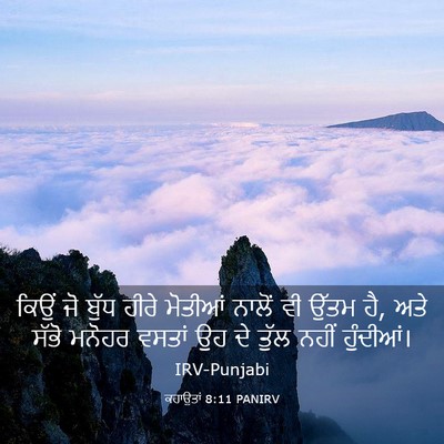 Picture 03 - ਕਹਾਉਤਾਂ 8:11 PANIRV - ਕਿਉਂ ਜੋ ਬੁੱਧ ਹੀਰੇ - Bible Verse Picture