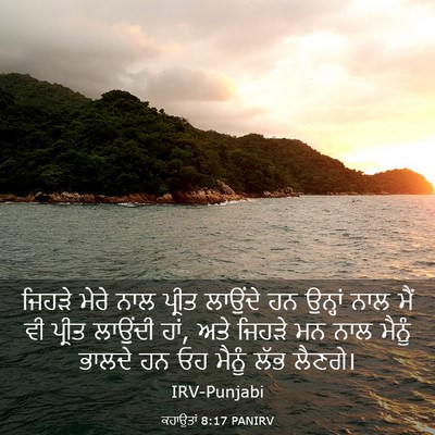 Picture 03 - ਕਹਾਉਤਾਂ 8:17 PANIRV - ਜਿਹੜੇ ਮੇਰੇ ਨਾਲ - Bible Verse Picture