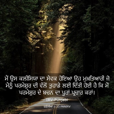 Picture 03 - ਕੁਲੁੱਸੀਆਂ 1:25 PANIRV - ਮੈਂ ਉਸ ਕਲੀਸਿਯਾ ਦਾ - Bible Verse Picture