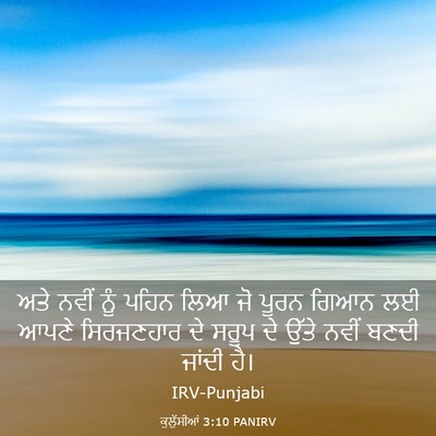 Picture 03 - ਕੁਲੁੱਸੀਆਂ 3:10 PANIRV - ਅਤੇ ਨਵੀਂ ਨੂੰ ਪਹਿਨ - Bible Verse Picture