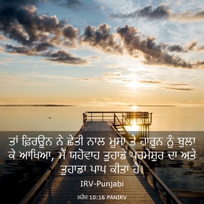 Picture 03 - ਖ਼ਰੋਜ 10:16 PANIRV - ਤਾਂ ਫ਼ਿਰਊਨ ਨੇ ਛੇਤੀ - Bible Verse Picture