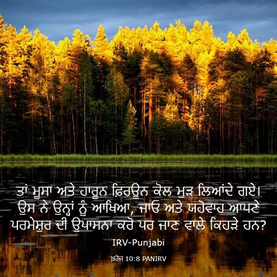 Picture 03 - ਖ਼ਰੋਜ 10:8 PANIRV - ਤਾਂ ਮੂਸਾ ਅਤੇ ਹਾਰੂਨ - Bible Verse Picture