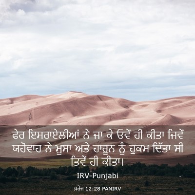 Picture 03 - ਖ਼ਰੋਜ 12:28 PANIRV - ਫੇਰ ਇਸਰਾਏਲੀਆਂ ਨੇ - Bible Verse Picture