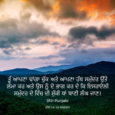 Picture 03 - ਖ਼ਰੋਜ 14:16 PANIRV - ਤੂੰ ਆਪਣਾ ਢਾਂਗਾ - Bible Verse Picture