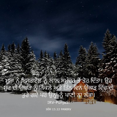 Picture 03 - ਖ਼ਰੋਜ 15:22 PANIRV - ਮੂਸਾ ਨੇ ਇਸਰਾਏਲ ਨੂੰ - Bible Verse Picture
