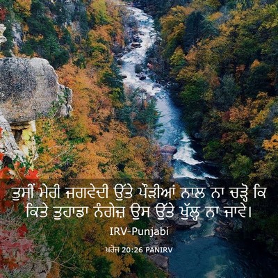 Picture 03 - ਖ਼ਰੋਜ 20:26 PANIRV - ਤੁਸੀਂ ਮੇਰੀ ਜਗਵੇਦੀ - Bible Verse Picture