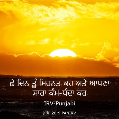 Picture 03 - ਖ਼ਰੋਜ 20:9 PANIRV - ਛੇ ਦਿਨ ਤੂੰ ਮਿਹਨਤ ਕਰ - Bible Verse Picture
