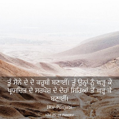 Picture 03 - ਖ਼ਰੋਜ 25:18 PANIRV - ਤੂੰ ਸੋਨੇ ਦੇ ਦੋ - Bible Verse Picture