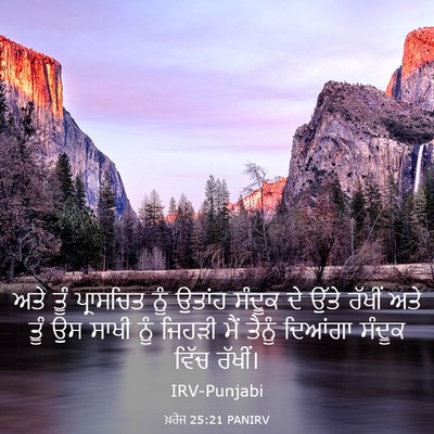 Picture 03 - ਖ਼ਰੋਜ 25:21 PANIRV - ਅਤੇ ਤੂੰ ਪ੍ਰਾਸਚਿਤ - Bible Verse Picture