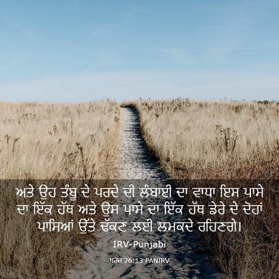 Picture 03 - ਖ਼ਰੋਜ 26:13 PANIRV - ਅਤੇ ਉਹ ਤੰਬੂ ਦੇ ਪਰਦੇ - Bible Verse Picture