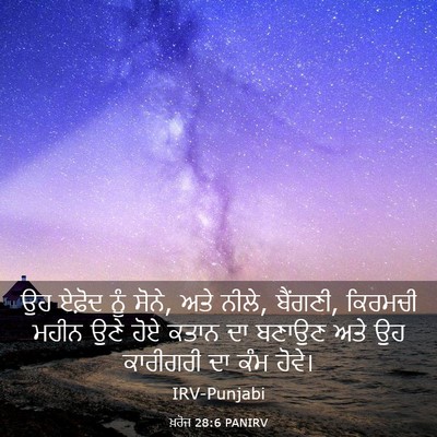 Picture 03 - ਖ਼ਰੋਜ 28:6 PANIRV - ਉਹ ਏਫ਼ੋਦ ਨੂੰ ਸੋਨੇ, - Bible Verse Picture