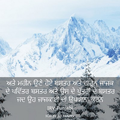 Picture 03 - ਖ਼ਰੋਜ 31:10 PANIRV - ਅਤੇ ਮਹੀਨ ਉਣੇ ਹੋਏ - Bible Verse Picture