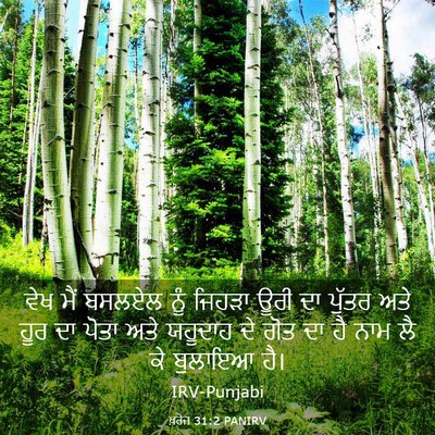 Picture 03 - ਖ਼ਰੋਜ 31:2 PANIRV - ਵੇਖ ਮੈਂ ਬਸਲਏਲ ਨੂੰ - Bible Verse Picture