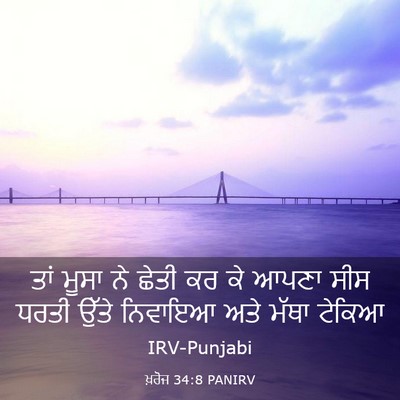 Picture 03 - ਖ਼ਰੋਜ 34:8 PANIRV - ਤਾਂ ਮੂਸਾ ਨੇ ਛੇਤੀ ਕਰ - Bible Verse Picture