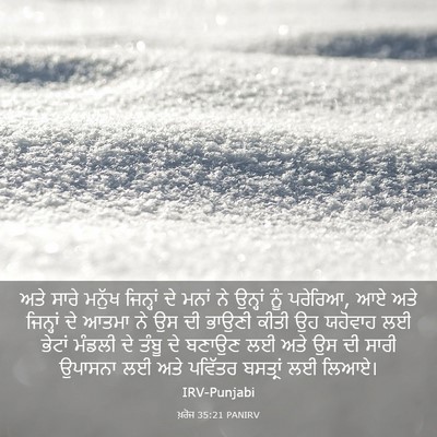 Picture 03 - ਖ਼ਰੋਜ 35:21 PANIRV - ਅਤੇ ਸਾਰੇ ਮਨੁੱਖ - Bible Verse Picture