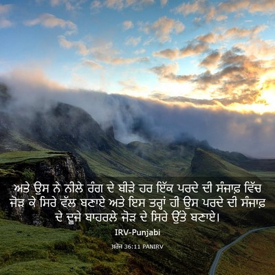 Picture 03 - ਖ਼ਰੋਜ 36:11 PANIRV - ਅਤੇ ਉਸ ਨੇ ਨੀਲੇ ਰੰਗ - Bible Verse Picture