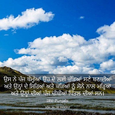 Picture 03 - ਖ਼ਰੋਜ 36:38 PANIRV - ਉਸ ਨੇ ਪੰਜ ਥੰਮ੍ਹੀਆਂ - Bible Verse Picture