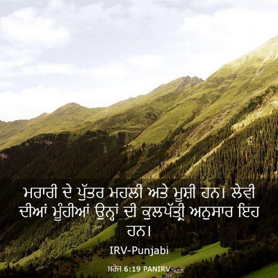 Picture 03 - ਖ਼ਰੋਜ 6:19 PANIRV - ਮਰਾਰੀ ਦੇ ਪੁੱਤਰ - Bible Verse Picture