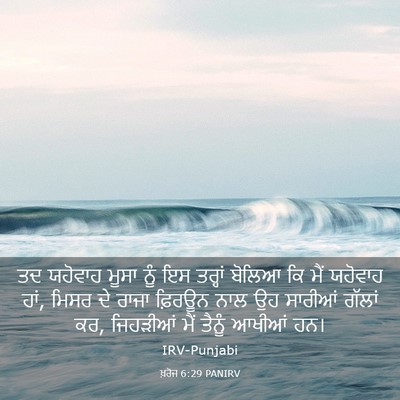 Picture 03 - ਖ਼ਰੋਜ 6:29 PANIRV - ਤਦ ਯਹੋਵਾਹ ਮੂਸਾ ਨੂੰ - Bible Verse Picture