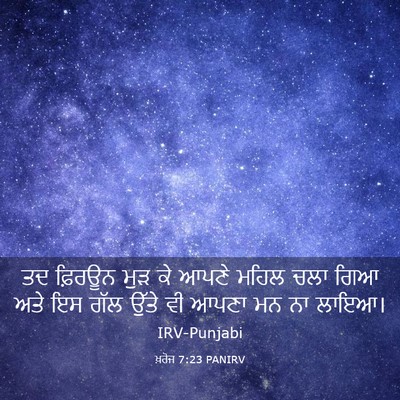Picture 03 - ਖ਼ਰੋਜ 7:23 PANIRV - ਤਦ ਫ਼ਿਰਊਨ ਮੁੜ ਕੇ - Bible Verse Picture