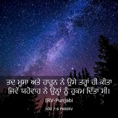 Picture 03 - ਖ਼ਰੋਜ 7:6 PANIRV - ਤਦ ਮੂਸਾ ਅਤੇ ਹਾਰੂਨ - Bible Verse Picture