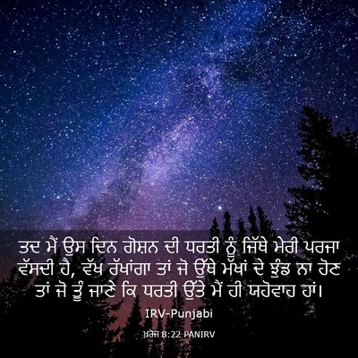 Picture 03 - ਖ਼ਰੋਜ 8:22 PANIRV - ਤਦ ਮੈਂ ਉਸ ਦਿਨ ਗੋਸ਼ਨ - Bible Verse Picture