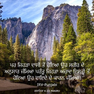 Picture 03 - ਗਲਾਤਿਯਾ 4:23 PANIRV - ਪਰ ਜਿਹੜਾ ਦਾਸੀ ਤੋਂ - Bible Verse Picture