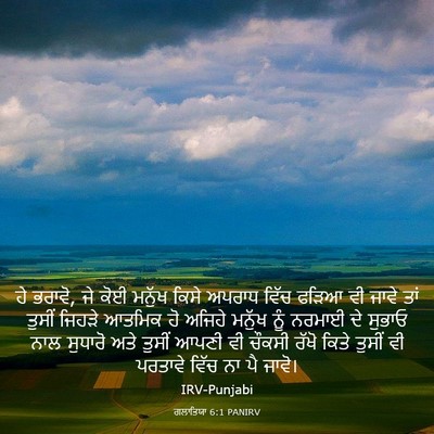 Picture 03 - ਗਲਾਤਿਯਾ 6:1 PANIRV - ਹੇ ਭਰਾਵੋ, ਜੇ ਕੋਈ - Bible Verse Picture