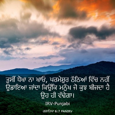 Picture 03 - ਗਲਾਤਿਯਾ 6:7 PANIRV - ਤੁਸੀਂ ਧੋਖਾ ਨਾ ਖਾਓ, - Bible Verse Picture