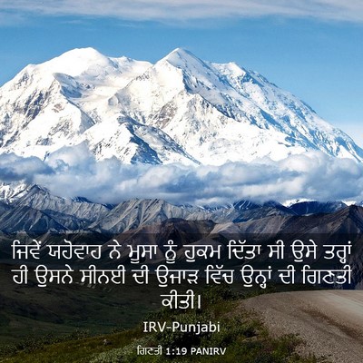 Picture 03 - ਗਿਣਤੀ 1:19 PANIRV - ਜਿਵੇਂ ਯਹੋਵਾਹ ਨੇ - Bible Verse Picture