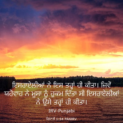 Picture 03 - ਗਿਣਤੀ 1:54 PANIRV - ਇਸਰਾਏਲੀਆਂ ਨੇ ਇਸ - Bible Verse Picture
