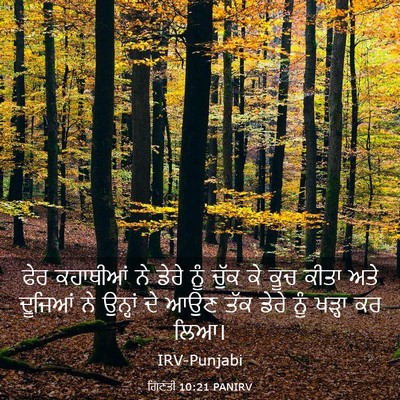 Picture 03 - ਗਿਣਤੀ 10:21 PANIRV - ਫੇਰ ਕਹਾਥੀਆਂ ਨੇ - Bible Verse Picture