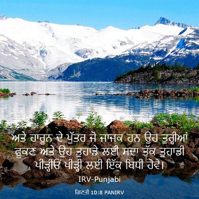 Picture 03 - ਗਿਣਤੀ 10:8 PANIRV - ਅਤੇ ਹਾਰੂਨ ਦੇ ਪੁੱਤਰ - Bible Verse Picture